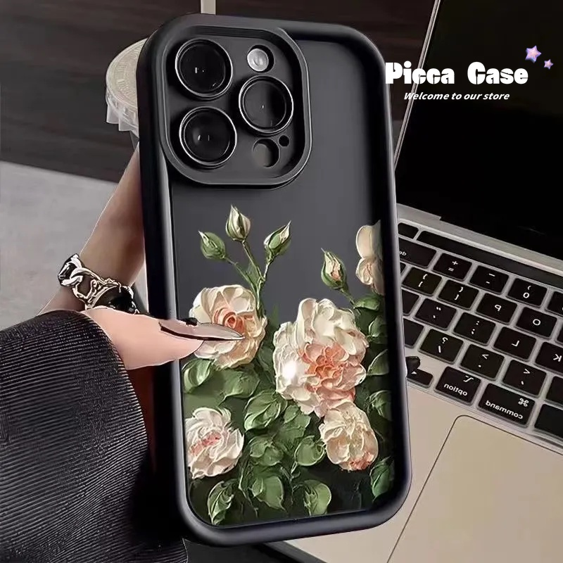 เคสโทรศัพท์มือถือ ลายภาพวาดสีน้ํามัน รูปดอกกุหลาบ สําหรับ OPPO A98 A57 A38 A7 A58 A16K A16 A96 A31 A95 A15 A18 A77 A55 A76 A78 A52 A55 A54 A17K A5s A5 A17 A1k A16 A74 A53 A9 Reno 10 8T 5 6 5F A12 เคสนิ่ม ลายดอกไม้