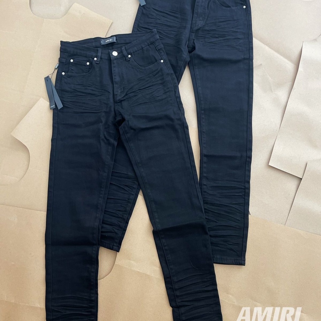 Whws Fear of God Amiri Basic Black High Street Jeans Slim Stretch High Street Men's Fashionable Wash