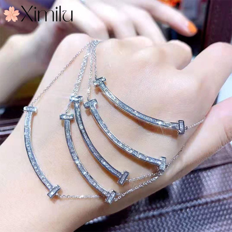 ❤ Original Wechat Smiley Face Clavicle Chain เครื่องประดับแฟชั่นที่เรียบง่าย Micro-Inlaid Zircon จี้