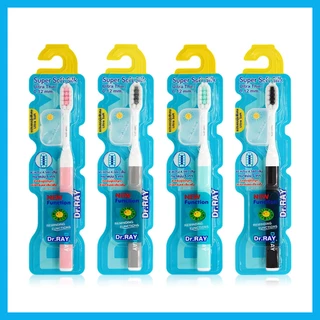 Dr.ray Toothbrush Super Soft Silk D59 1pc [Random Colors] แปรงสีฟัน หัวแปรงขนาดเล็กและขอบบางลง.
