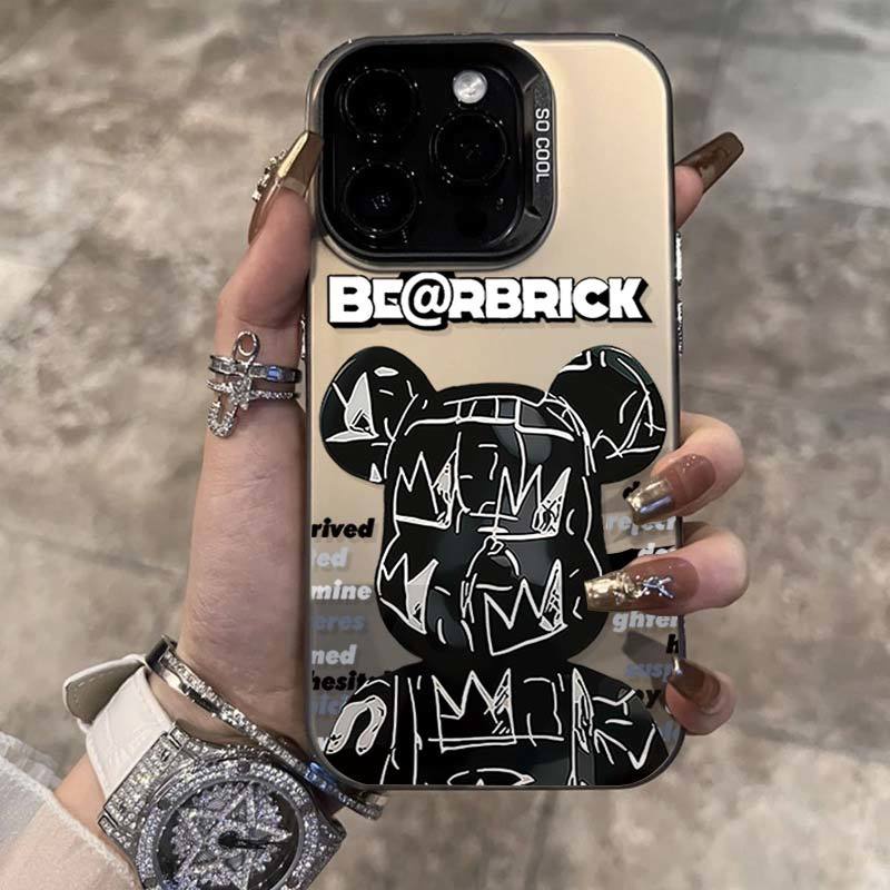 เคสไอโฟน 16/15/14/13/12/11 Pro max Cute Black Bearbrick Hard Matte Compatible Case iPhone 11,12,13,14,15,16,11PM,12PM,13PM,14PM,15PM,16PM