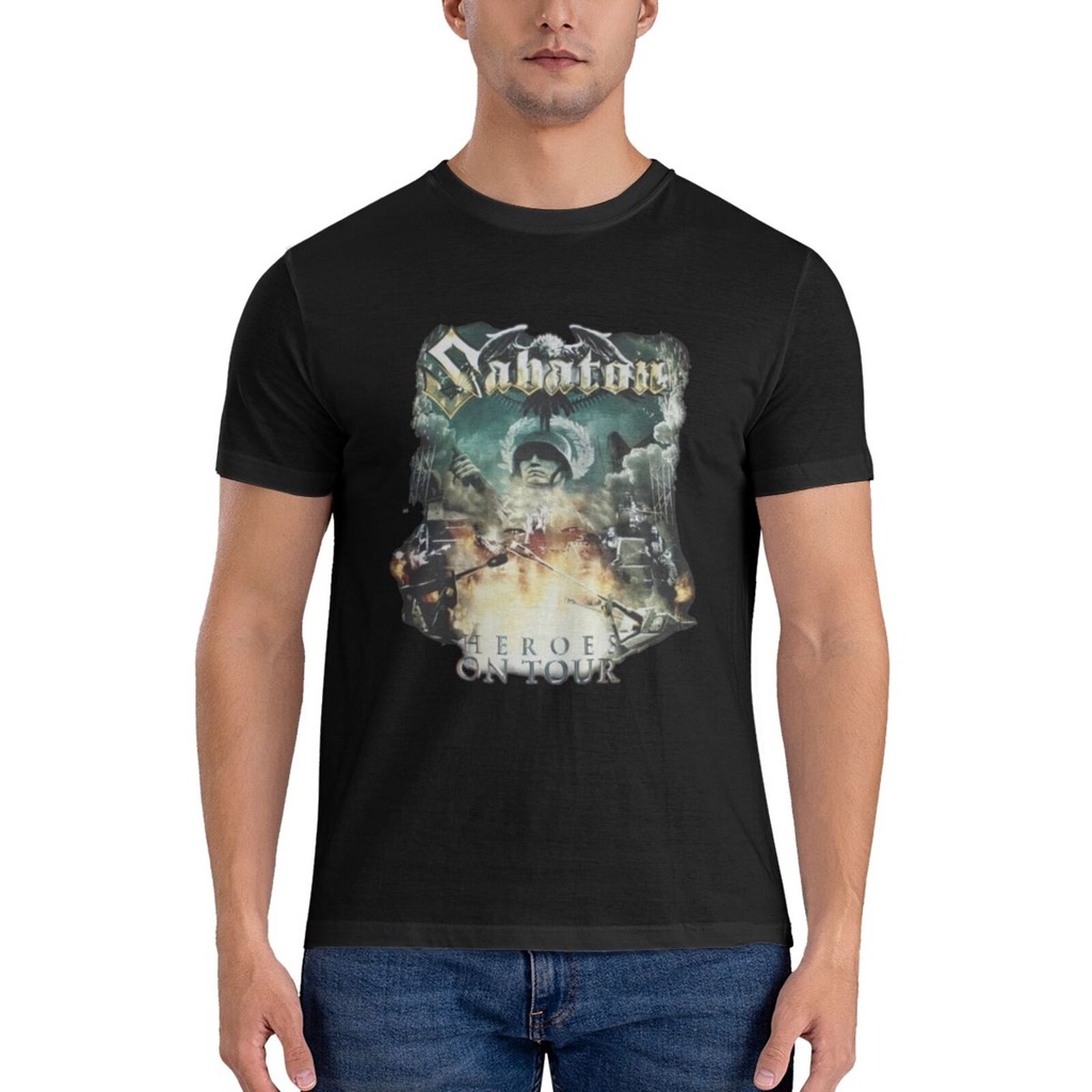 หยาง1  เสื้อยืด พิมพ์ลาย Sabaton Heroes On Tour แฟชั่นสําหรับผู้ชาย