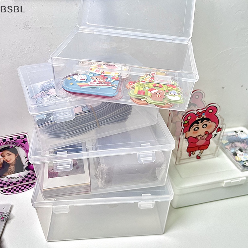 Bsbl INS กล่องพลาสติกใส สําหรับใส่โฟโต้การ์ด เครื่องเขียน BL
