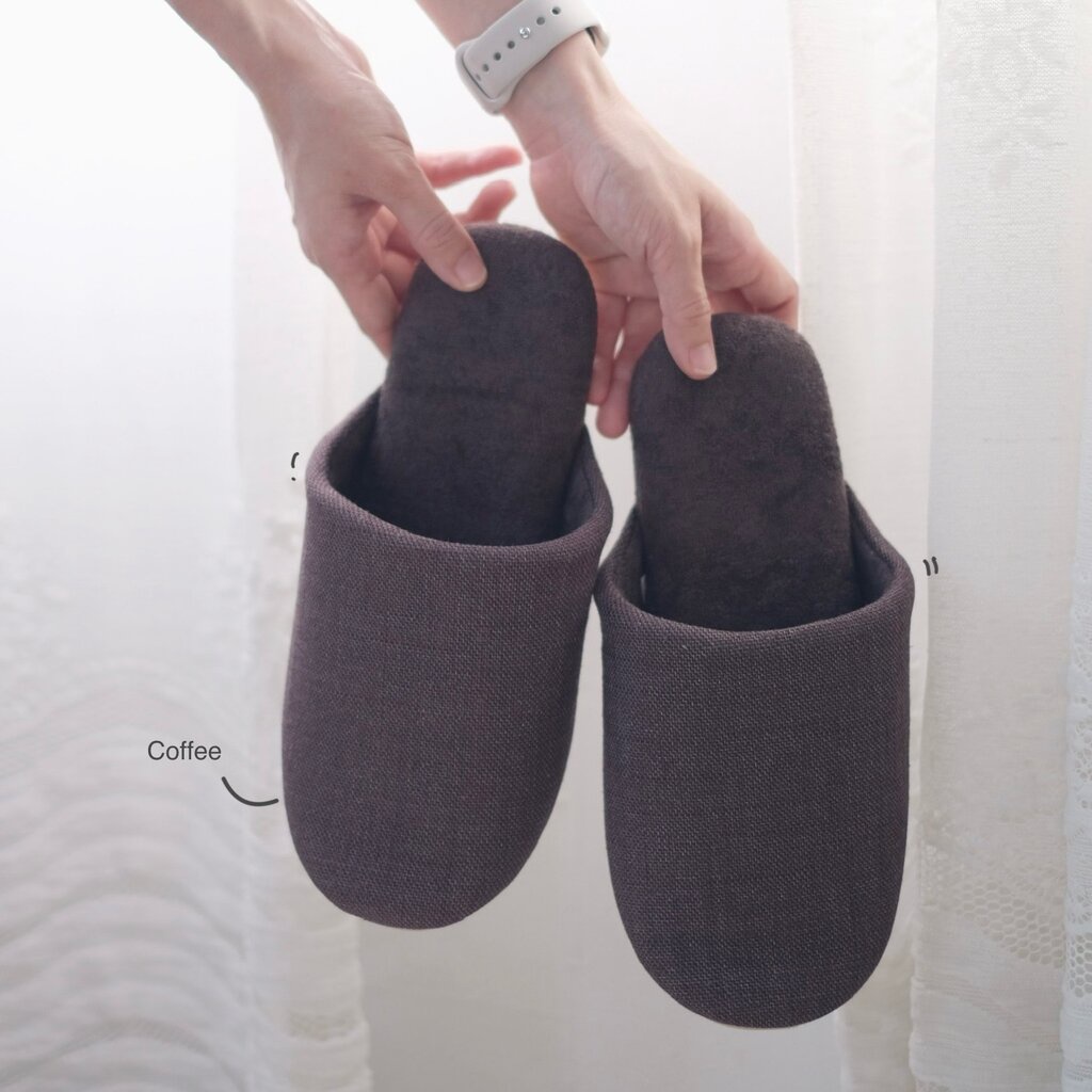 Omocha - Linen slipper รองเท้าใส่ในบ้าน รองเท้าผ้าลินิน