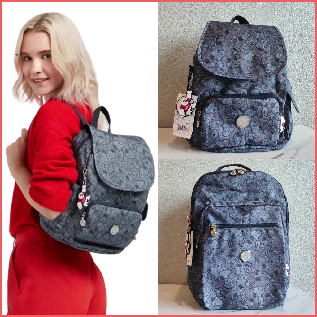 Klipling กระเป๋าเป้สะพายหลัง พิมพ์ลาย SNOOPY กันน้ํา สําหรับผู้หญิง (2 รุ่น)