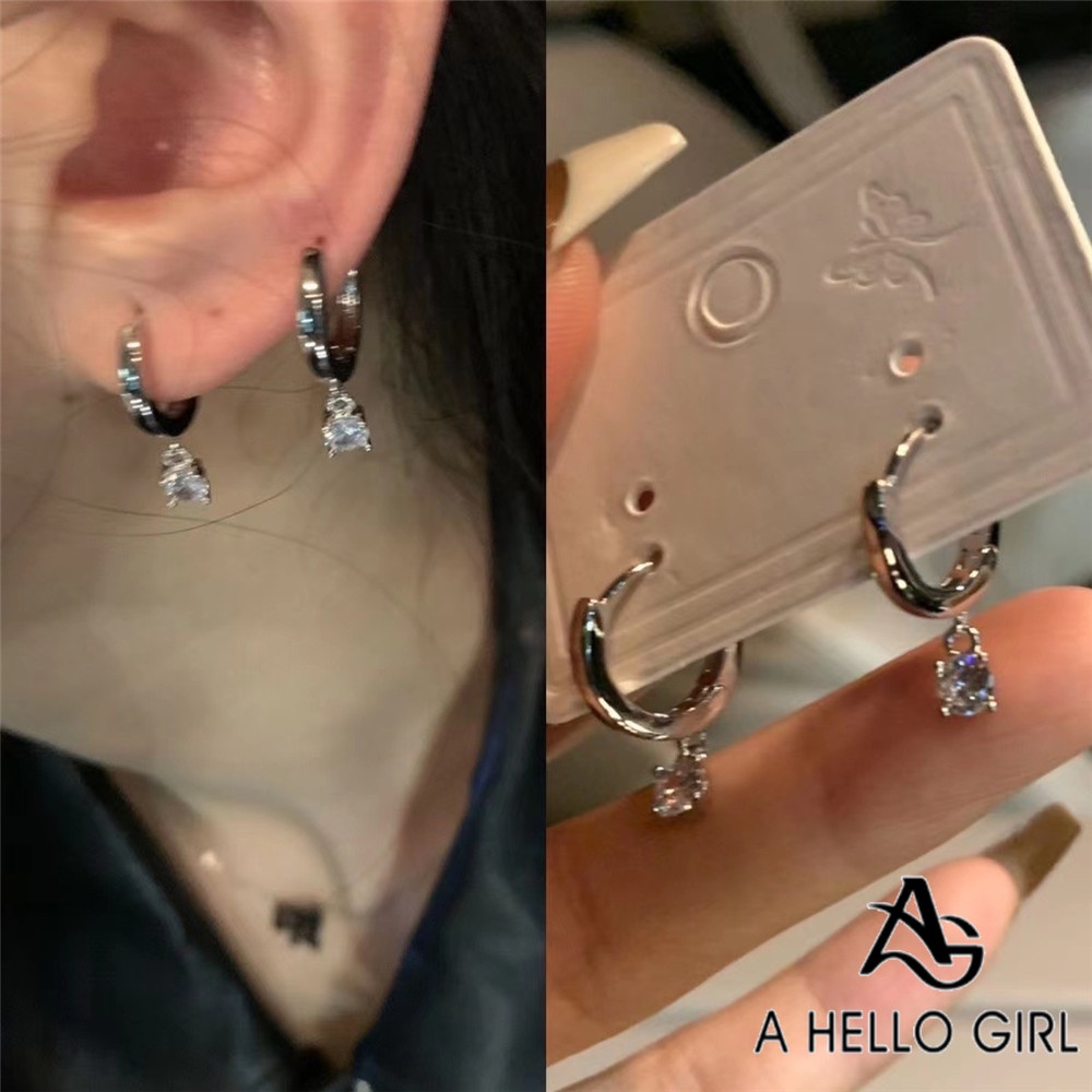 A HELLO GIRL ใหม่ ต่างหูห่วง ขนาดเล็ก ดีไซน์ไฮเอนด์ สไตล์เย็น 2024