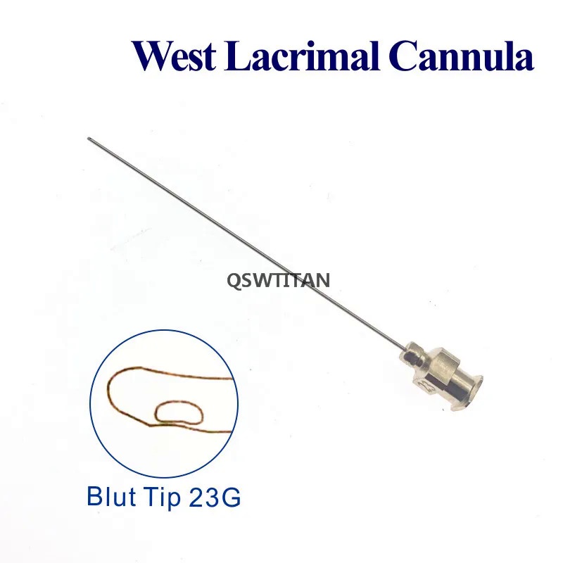 ！#@23G West Lacrimal Cannula With Blut Tips Curved Shaft  ophthalmic eye truments
