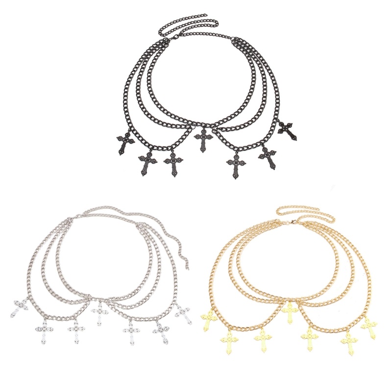 Mya Hot Pants Belt Versatile Metallic Multilayered Chain for Jeans Dresses Club - รูปที่ 6