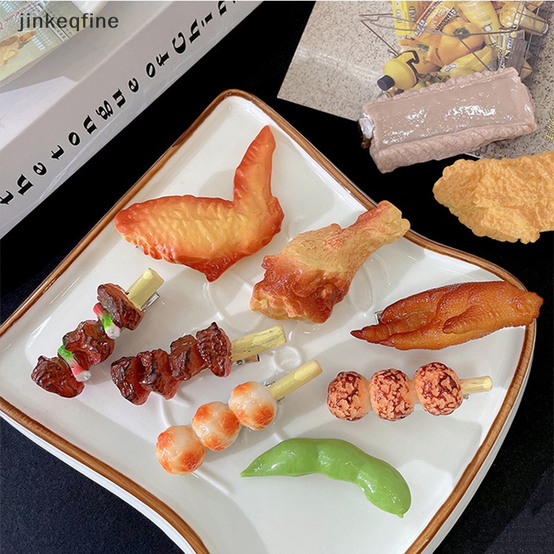 【KETH】กิ๊บติดผม ขาไก่ ด้านข้างจําลอง อาหารตลก บาร์บีคิวทอด กิ๊บ สําหรับผู้หญิง สร้างสรรค์ เครื่องประดับผม ขายดี