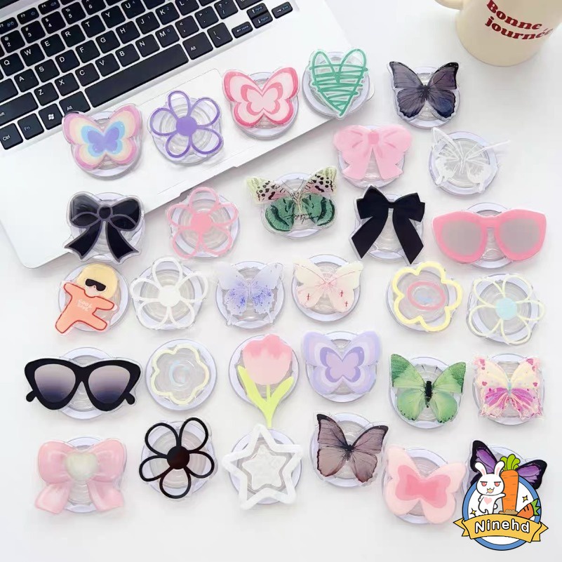 3d การ์ตูน อะคริลิคใส ที่จับโทรศัพท์ เด็กผู้หญิง หัวใจ ประกาย สีชมพู ผีเสื้อ เบาะลม เคสโทรศัพท์ ซ็อกเก็ต ขยาย ขาตั้ง ที่วาง เดสก์ท็อป พับได้ ที่วางมือถือ