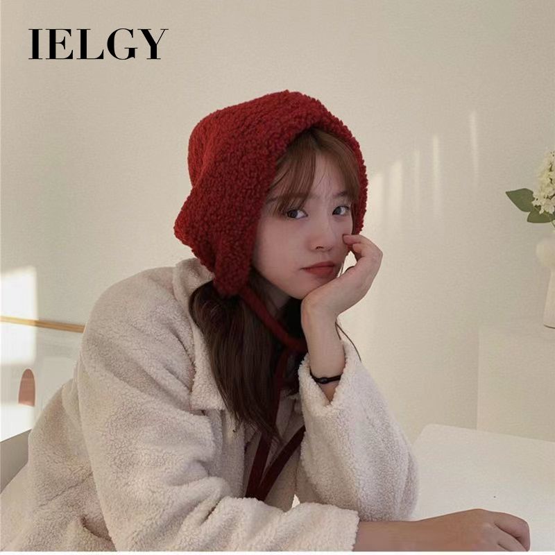 IELGY [คริสต์มาส สีแดง] หมวกขนแกะ ป้องกันหู อบอุ่น สําหรับผู้หญิง