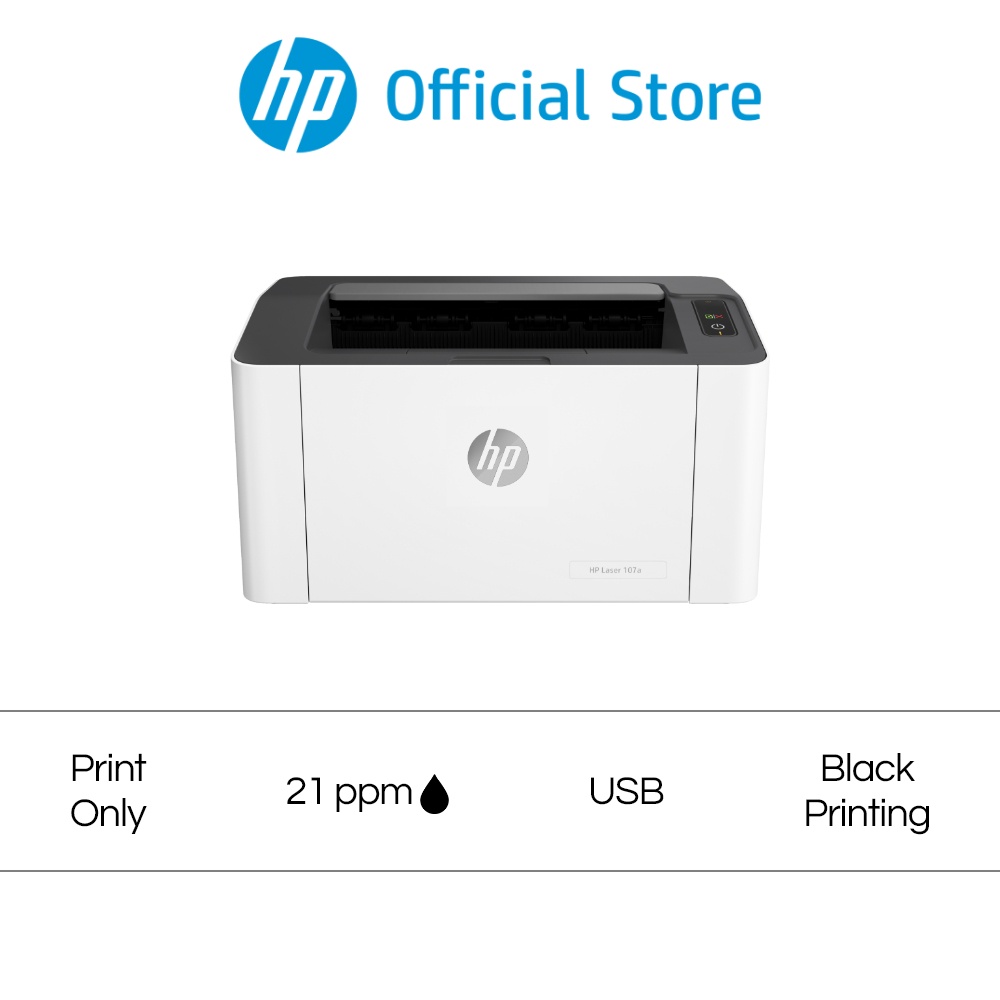 HP Laser Printer 107a | Black &amp; White Printer | USB | A4 | Print only | 3 Yrs