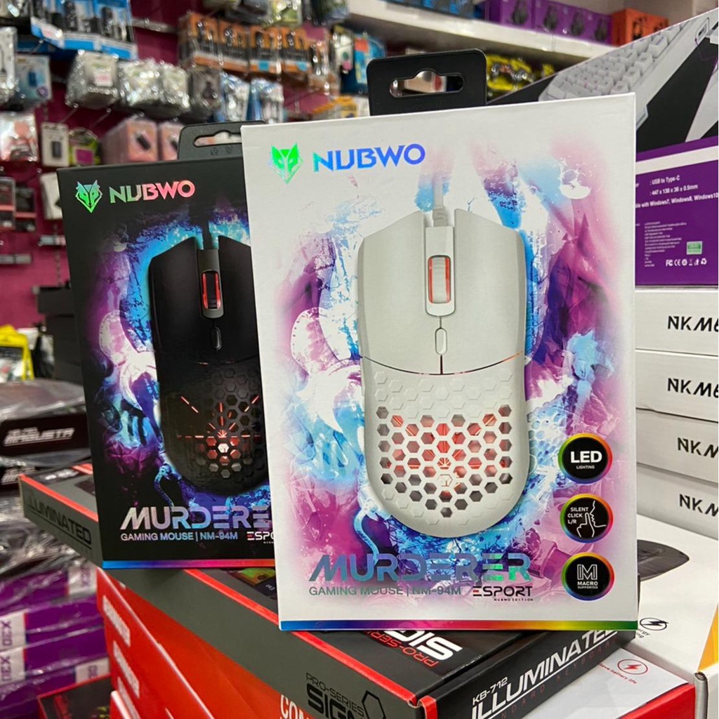 NUBWO NM-94M MURDERER GAMINGเสียงคลิกเงียบ ไฟสุดเท่ มาโคร ได้