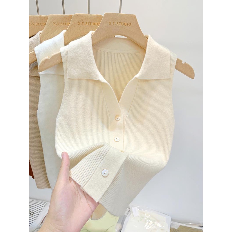 สาวร ้ อนสวมใส ่ Camisole ผู ้ หญิงฤดูร ้ อนสวมใส ่ ด ้ านนอกฤดูใบไม ้ ร ่ วงฤดูหนาวด ้ านใน Bottoming เสื ้ อแขนกุดสั ้ นถักเสื ้ อกันหนาวเสื ้ อกั ๊ ก