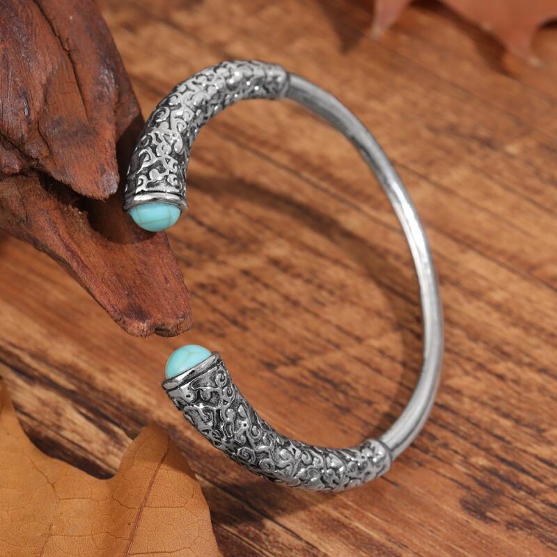 สร้อยข้อมือ ประดับเทอร์ควอยซ์ สไตล์โบฮีเมียน เรโทร เครื่องประดับแฟชั่น สําหรับผู้หญิง