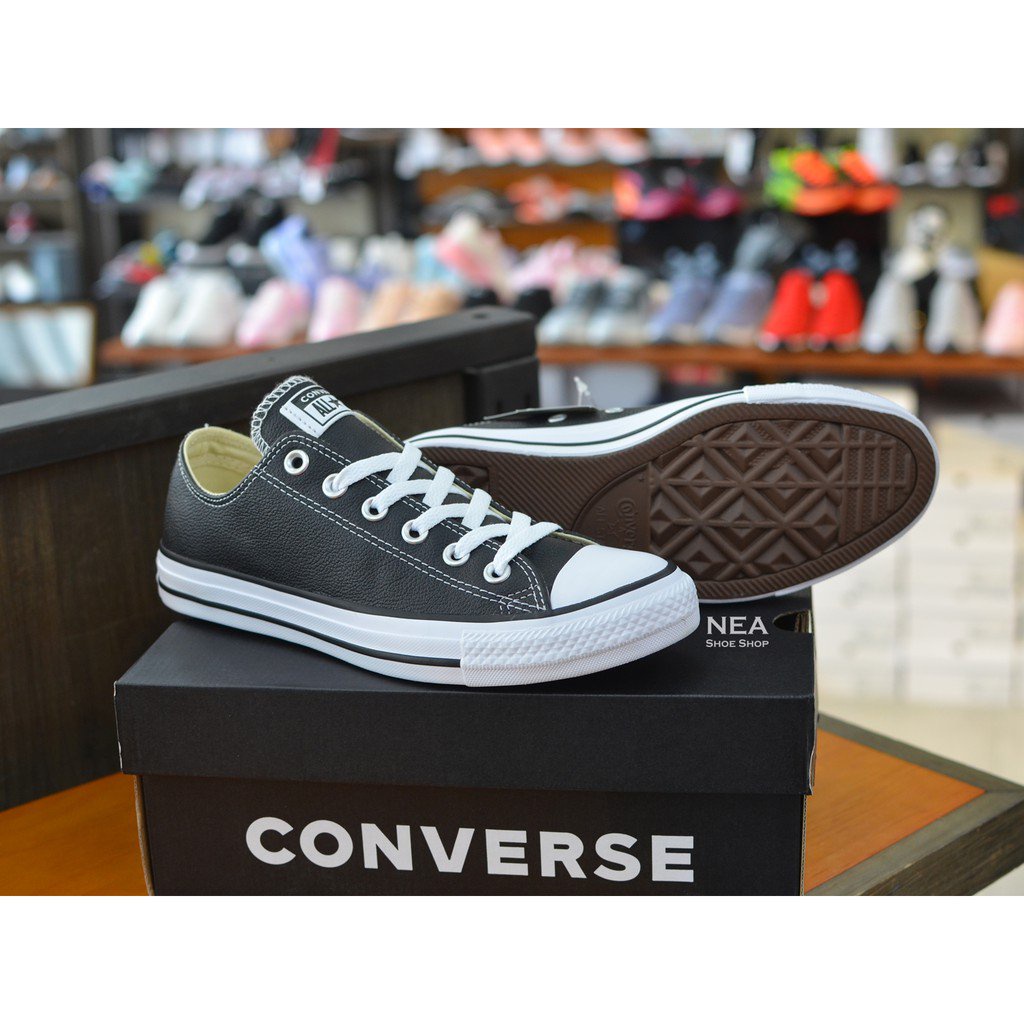 [ลิขสิทธิ์แท้] Converse All Star Classic (Leather) ox Black [U] NEA  คอนเวิร์ส หนังแท้ ไม่หุ้มข้อ ร