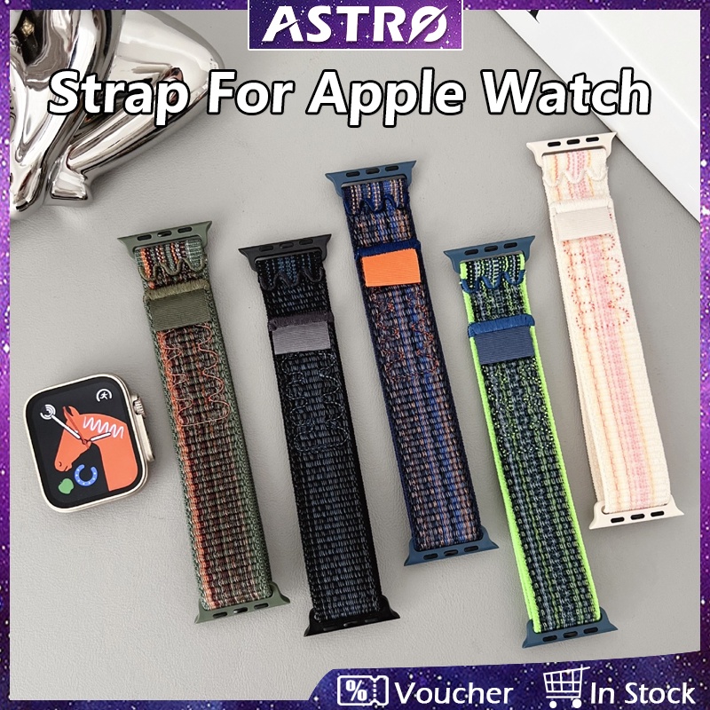 Astro สายนาฬิกาข้อมือไนล่อนถัก ปรับได้ สําหรับ Apple Watch 49/45/41/44/40 มม. 42 มม. 38 มม. iWatch Ultra SE Series 9 8 7 6 5 4 3 2 1