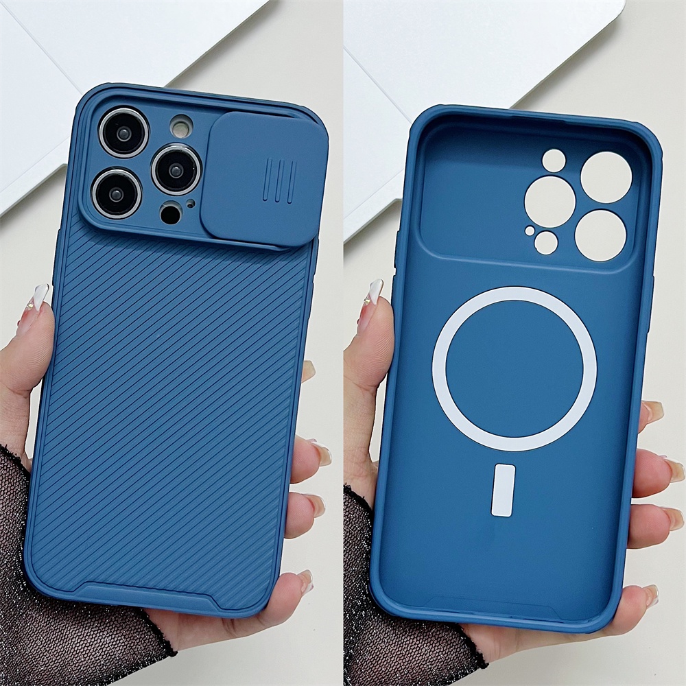 Lenuo เคสโทรศัพท์แม่เหล็กมีฝาปิดกล้อง For iPhone ไอโฟน 16 15 14 13 Pro Max 15 14 Plus 13 Mini 5G ป้องกันกล้อง กันกระแทก Magnet Case