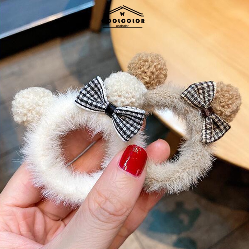 ในไทย💖ยางรัดผมตุ๊กตาหมีหูตุ๊กตาน่ารักเด็กผู้หญิงเครื่องประดับผมใหม่.COD - รูปที่ 7