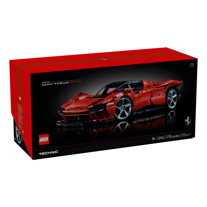 ♞,♘,♙LEGO LEGO 42143 Ferrari Daytona SP3 เทคโนโลยีรถสปอร์ต ชุดกลไก หน่วยการสร้างการศึกษา ของเล่น ขอ