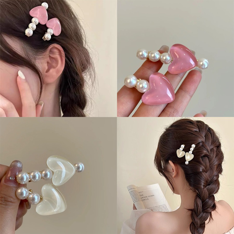 2ชิ้น/เซ็ตมุกรักกิ๊บหวานน่ารักโลหะผสมกิ๊บเรียบคลิปสําหรับผู้หญิงอุปกรณ์ผม