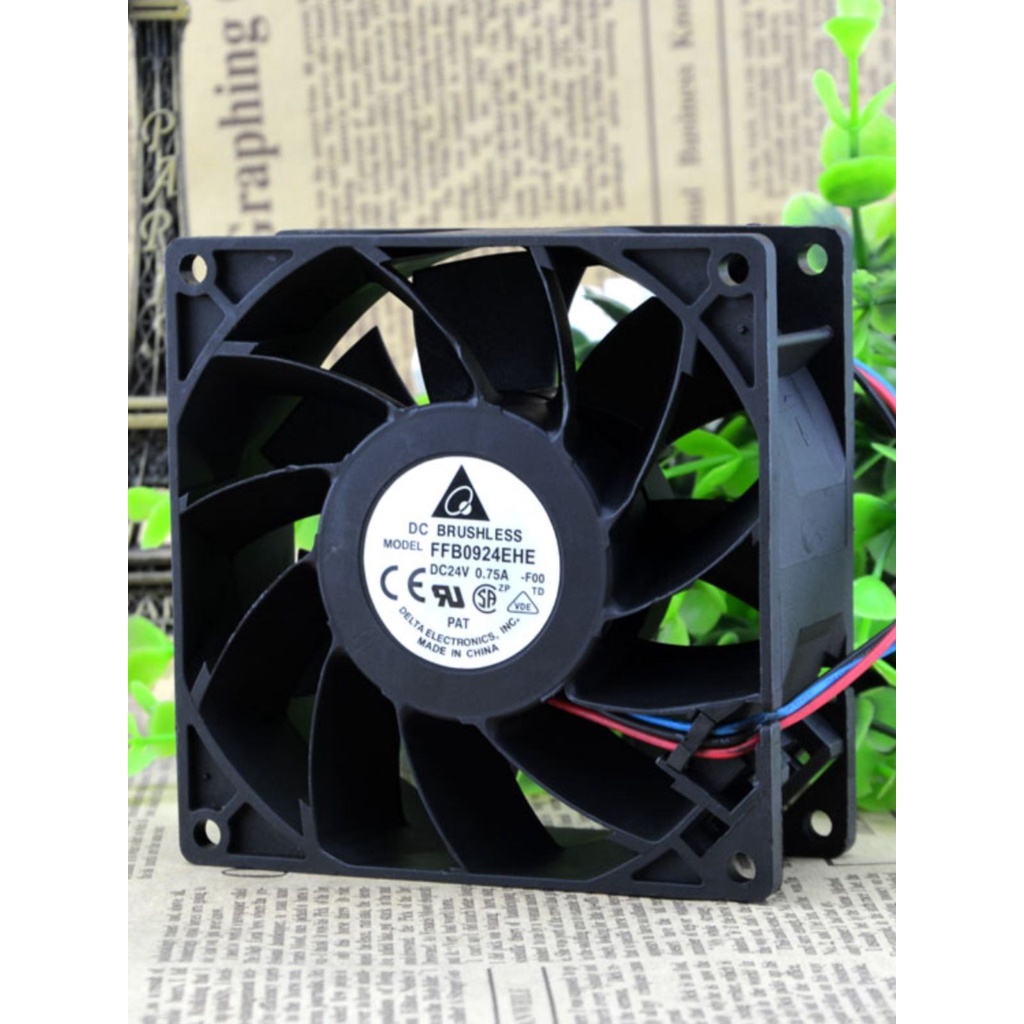 จัดส่ง 24 ชั่วโมง = Delta FFB0924EHE 24V 0.75A 9038 9CM ABB พัดลมอินเวอร์เตอร์