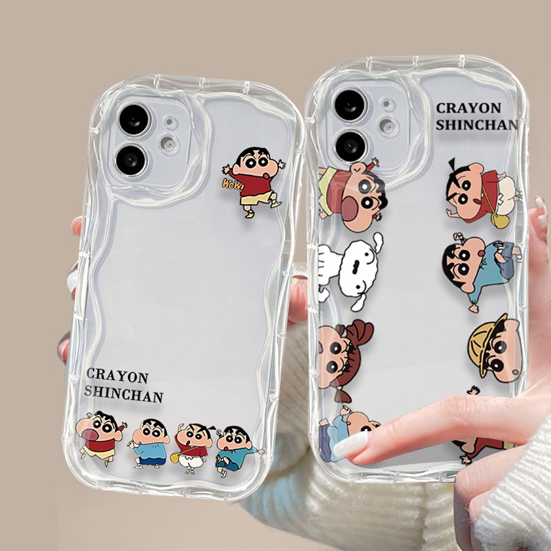 เคสโทรศัพท์มือถือ TPU ปิดด้านหลัง ลายชินจัง สีครีม สําหรับ VIVO Y51 Y75 Y76S Y77e VIVO Y78+ Y85 V9 Y93 Y95 Y91C VIVO S1 Pro T1 V15 Pro V20 Pro V23E V25E VIVO V27 Pro V27E V29 Z1 Pro