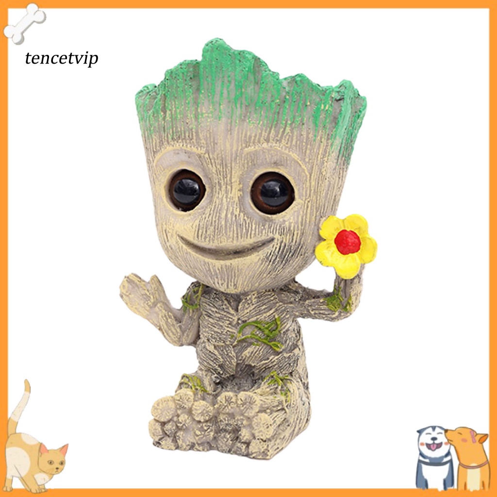 ตุ๊กตาเรซิ่น รูปการ์ตูน Groot Tree ไร้มลพิษ สําหรับตกแต่งตู้ปลา