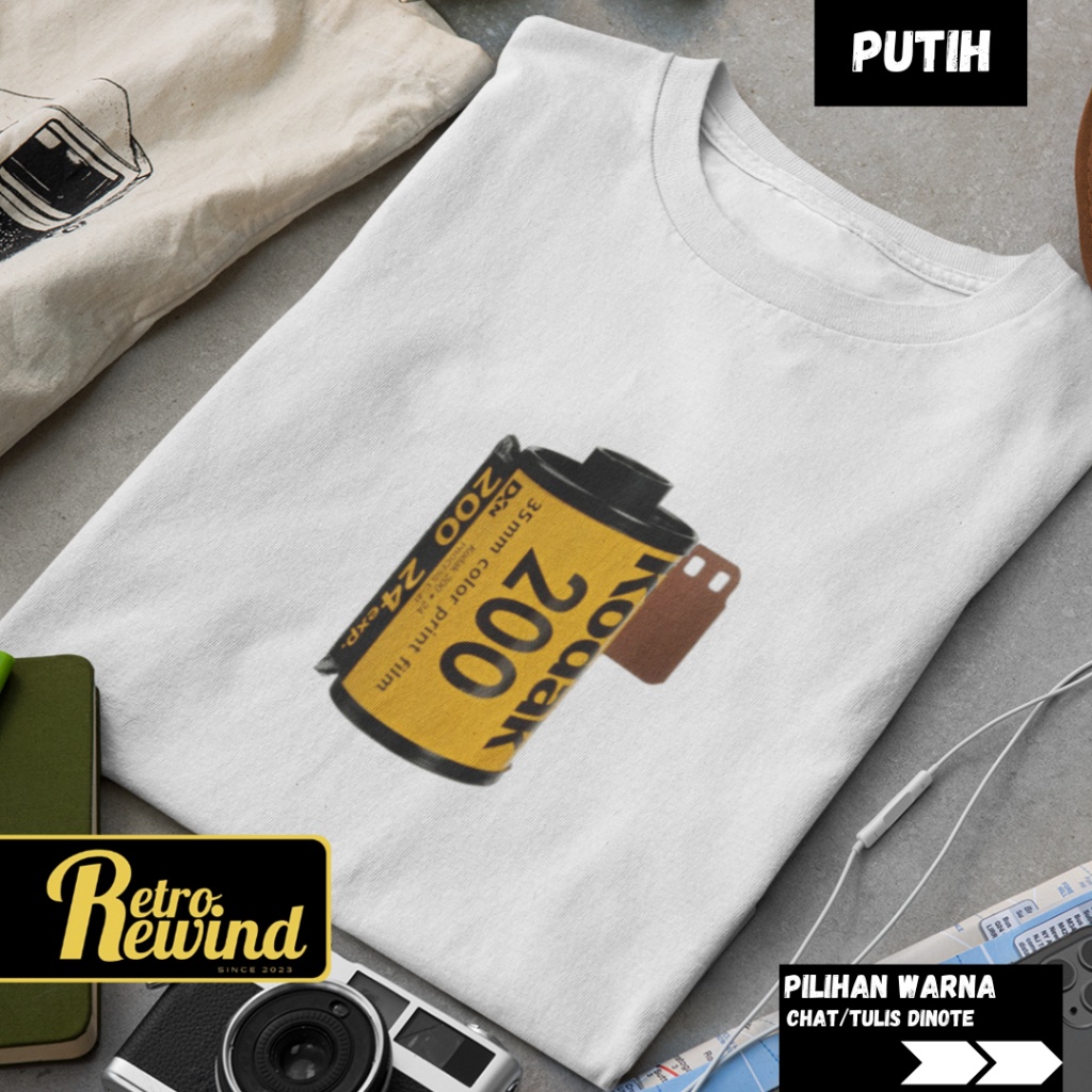 พร้อมส่ง Kaos Retro K0dak Roll  Big Size Jumbo And Kaos Anak  Premium