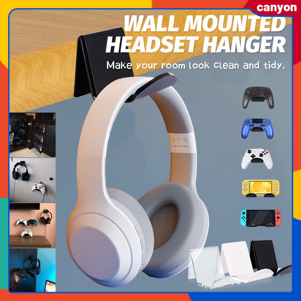 กาว Universal Game Controller Organizer Wall Rack ชุดหูฟังแขวนผนังผู้ถือแขวนผนังสำหรับ Ps4 Ps3 SWITCH Pro เกมคอนโทรลเลอร์ Canyon