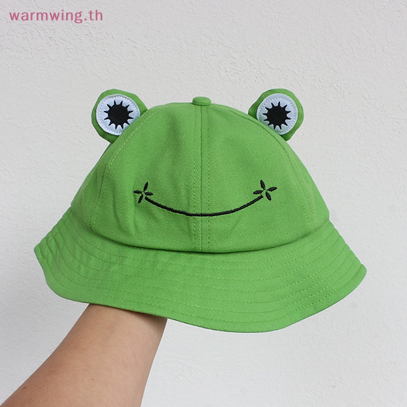 Warmwing หมวกบักเก็ต ทรงบักเก็ต ลายกบ สไตล์ชาวประมง แฟชั่นฤดูร้อน ฤดูใบไม้ร่วง สําหรับผู้หญิง TH