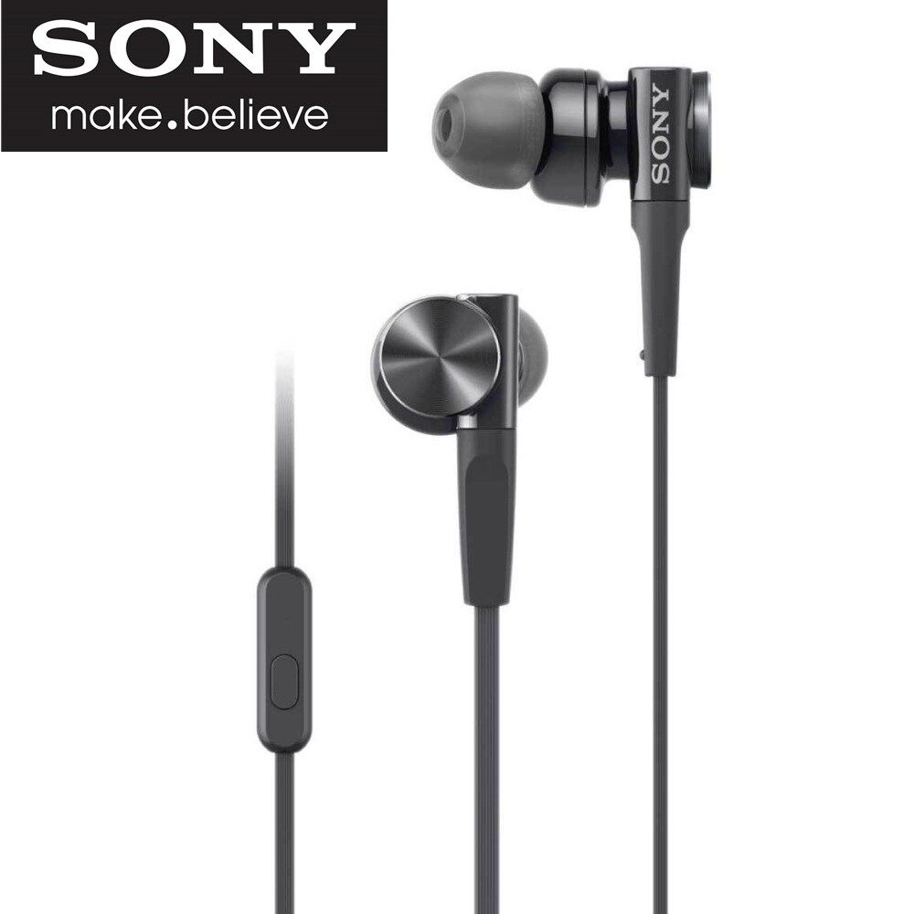 Sony MDR-XB75AP หูฟังชนิดใส่ในหู Deep Bass สเตอริโอ 3.5 มม. มีไมโครโฟน ชุดหูฟังกีฬาพร้อมแฮนด์ฟรี