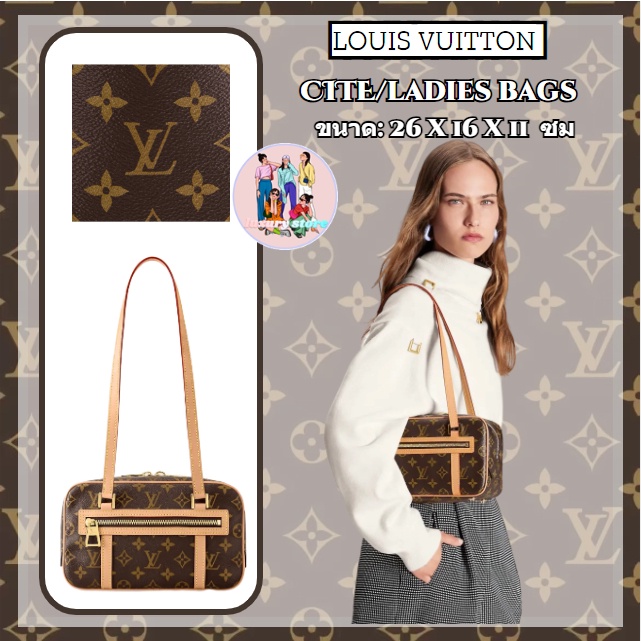 หลุยส์วิตตอง Louis Vuitton/กระเป๋า CITÉ/กระเป๋าผู้หญิง/กระเป๋าสะพายไหล่/สินค้าลดราคาปลอดภาษี