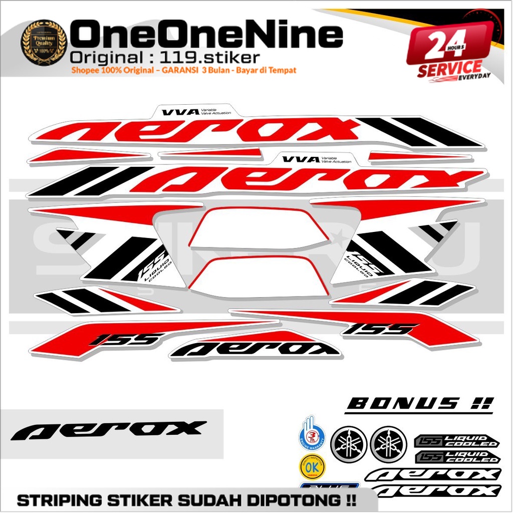 STRIPING AEROX 155 CONNETED WHITE BASE COMBO สี /NVX 155 สติ๊กเกอร์ / สติ๊กเกอร์ AEROX 155 เชื่อมต่อ