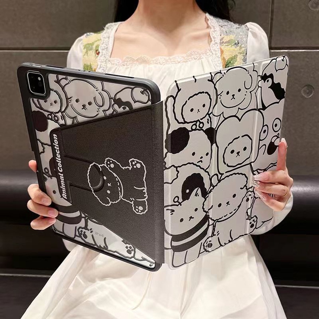 เคสไอแพดหลังทึบ หมุน360 พับได้ 3พับ pro11 2018/20/21/22 gen5/6/7/8/9/10 โปร10.5 air1/2/3/4/5 เจน10.2 แอร์10.9 ipad case