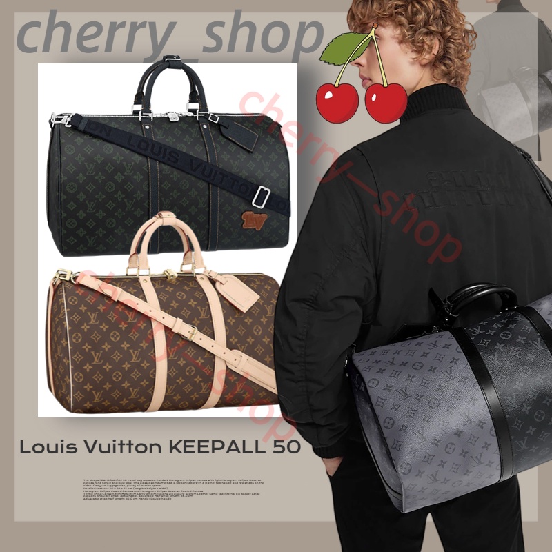 หลุยส์วิตตอง Louis Vuitton  กระเป๋ารุ่น Keepall Bandoulière 50 bagกระเป๋าเดินทางผู้ชาย LV กระเป๋าถือ