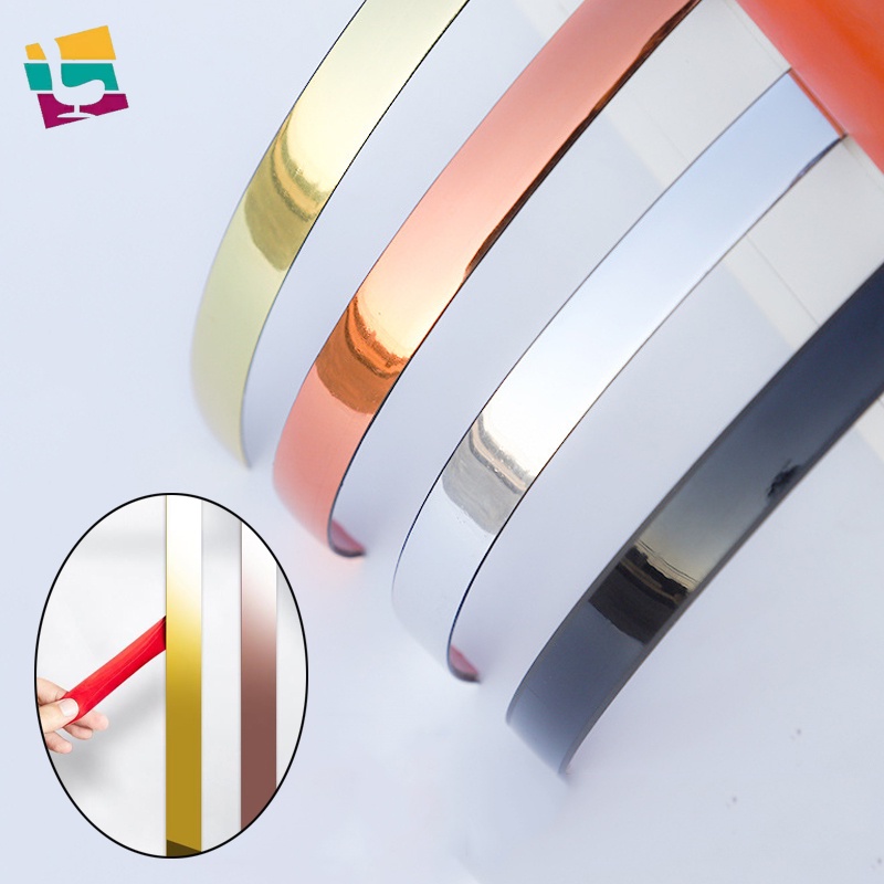 เทปสติกเกอร์ PVC มีกาวในตัว สีทอง สําหรับติดตกแต่งเพดาน เฟอร์นิเจอร์ 5 เมตร