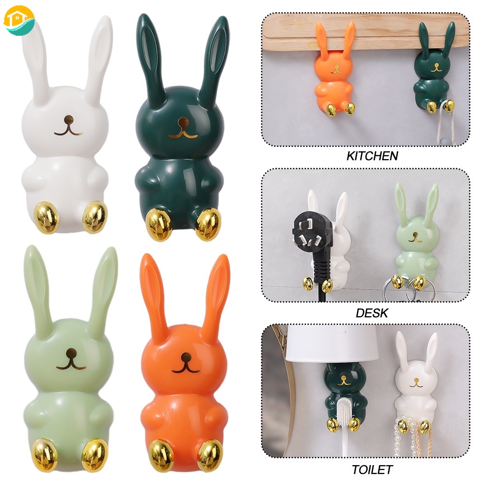 ที่วางแปรงสีฟัน รูปการ์ตูนกระต่าย สร้างสรรค์ ตะขอติดผนัง ไม่ทิ้งรอย ห้องน้ํา ห้องครัว เครื่องมือจัดเก็บ