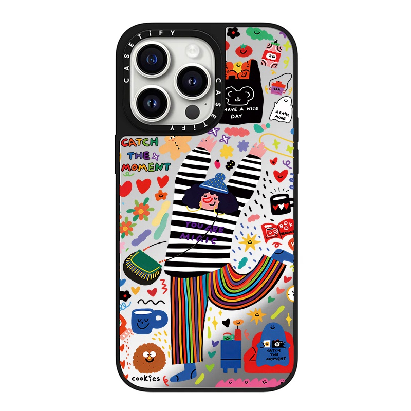 Catch The Moment CASETiFY Graffiti Mirror Hard Case For iPhone 15 14 Plus 11 12 13 Pro 15Pro Max imp