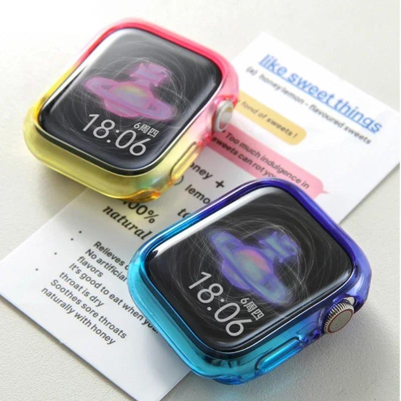 เคสนาฬิกาข้อมือ แบบใส นิ่ม สําหรับ Apple Watch Case 44 มม. 41 มม. 45 มม. iWatch Series 9 8 7 6 5 4 SE 40 มม.