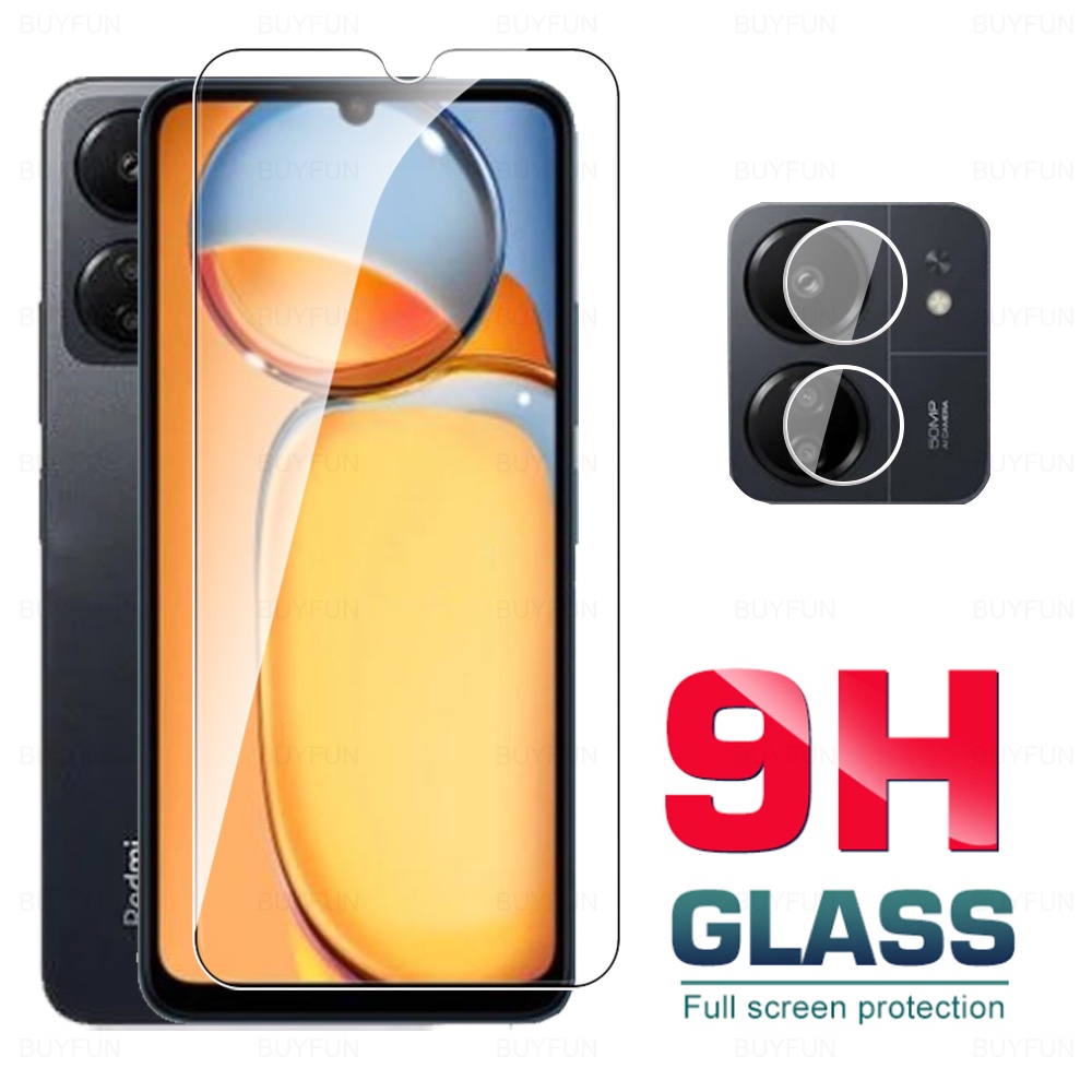 ฟิล์มกระจกนิรภัยกันรอยหน้าจอ 9H 2in1 สําหรับ Xiaomi Redmi 13C 4G Redmi13C 5G Redmy 13 C Poco M6 5G 6