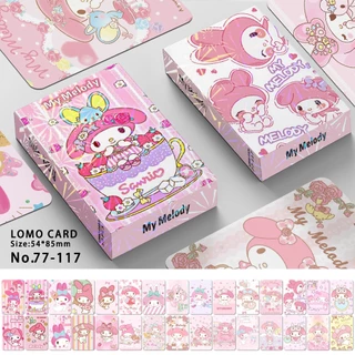 Sanrio Kuromi Hello Kitty Cinnamoroll Melody Photocard Double-sided Color Printing Lomo Card 30 ชิ้น ต่อกล่อง