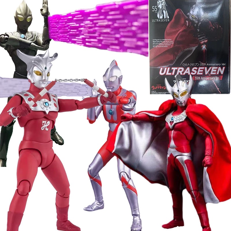 โมเดลฟิกเกอร์ UltraSeven Ultraman SHF Zero Leo Tiga Dark Sh Figuarts Articulado ของเล่นสําหรับเด็ก