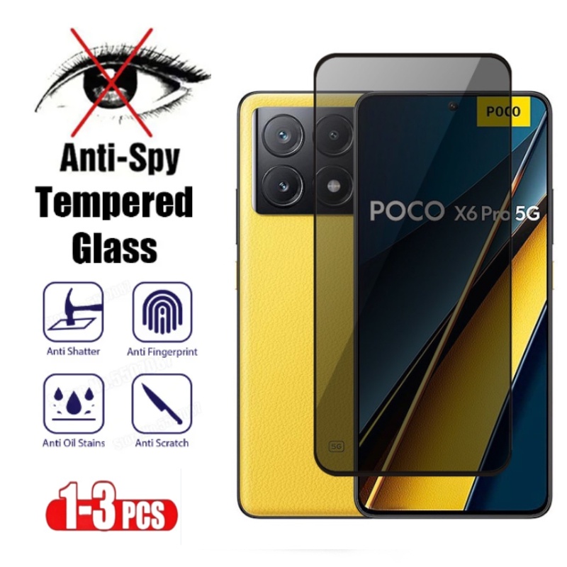 Pocox6 Pro Anti-Spyป้องกันหน้าจอสําหรับPoco X6 Pro PocoX6 X6Pro 5G POCOX5 Pro PocoX4 GT NFCความเป็นส่วนตัวกระจกนิรภัยPeeping Scratchฟิล์มป้องกันPocof6 Pro Pocom6 M6Pro Pocom6Pro Pocom6Pro