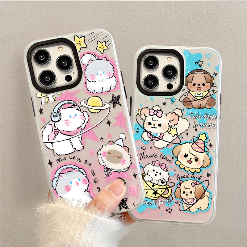 (พร้อมส่งในไทย)ลูกแมวในหูฟัง สำหรับ เคสไอโฟน12/11 iphone15/14/13 pro max 18/7/xr/xs การ์ตูนน่ารัก TP