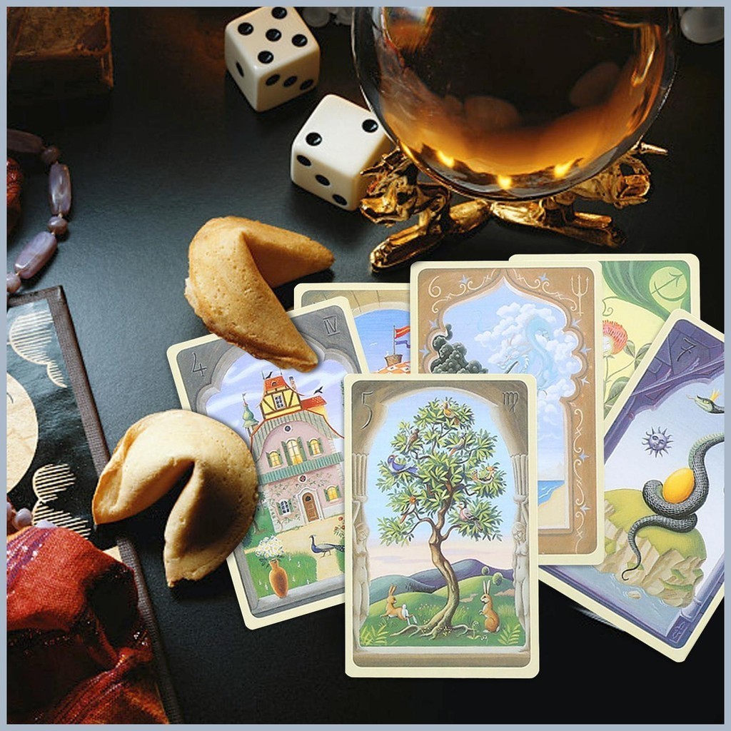 ไพ่ทาโรต์ Mystical Lenormand Psychological Oracle Deck Prophecys Divination Cards สําหรับเกมกระดาน