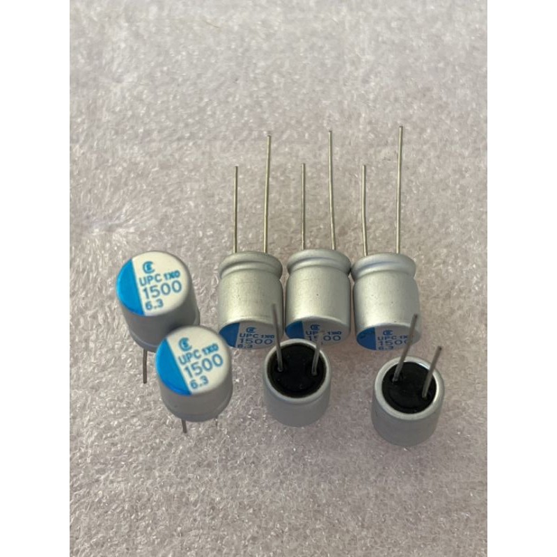 คาปาซิเตอร์ C1500UF 6.3V C1500UF 6.3V  C1500UF 6.3V  CAPACITOR ขนาด10x12mm.(10ชิ้น) แถบสีฟ้าของดี C1