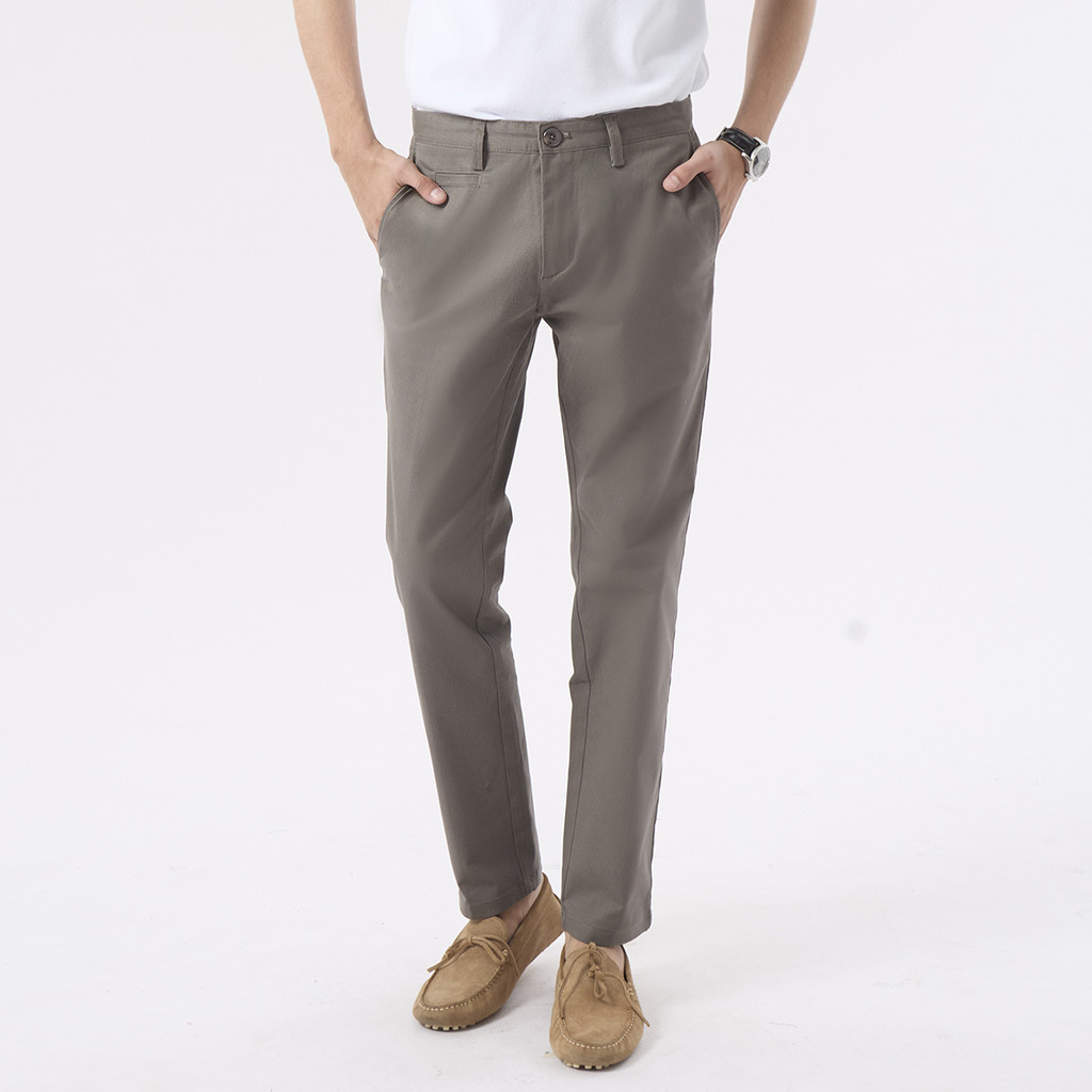 LTD กางเกง ผ้าชิโน่ ทรงสลิม ผู้ชาย สีเทา | Slim Fit Chino Pants | 03535