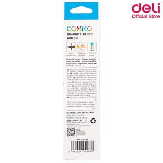 ดินสอไม้COMIKO Deli รุ่น C011 ความเข้มHB สีสันสดใส (จำหน่าย 1 กล่อง / 12 แท่ง)