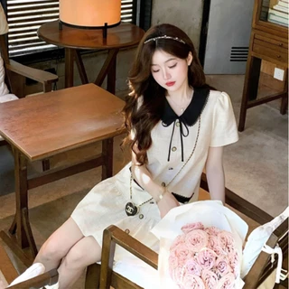 【XS-5XL】 มินิเดรส ดีเทลเเต่งโบว์ ใส่เดท โทนสีพื้นมินิมอล เดรสสาวอวบ ดีไซส์พรางหุ่น สำหรับสาวพลัสไซซ์